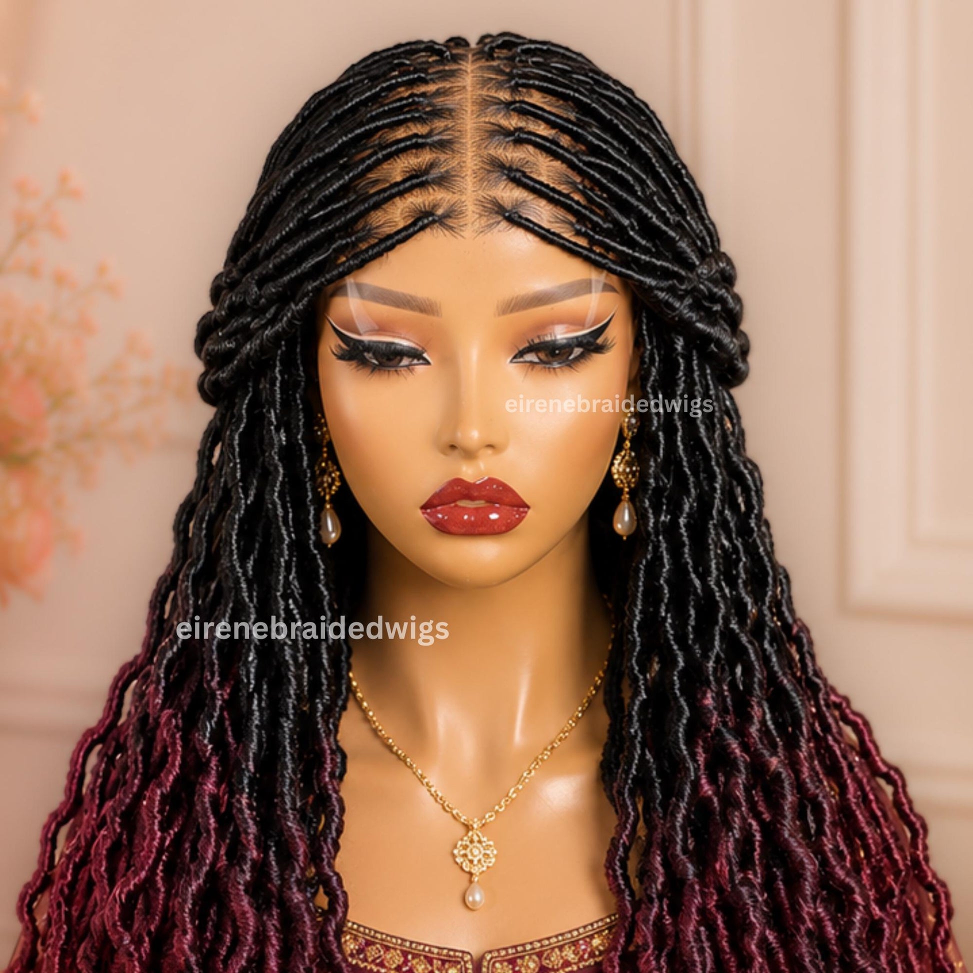 Braided Wigs for Black Women 30" Faux Locs Braid Wig – Full Lace – Boho Goddess Style – product image 1