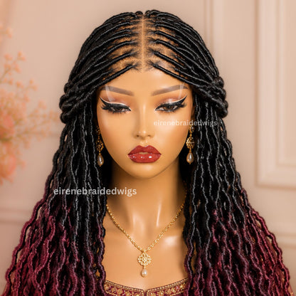 Braided Wigs for Black Women 30" Faux Locs Braid Wig – Full Lace – Boho Goddess Style – product image 1