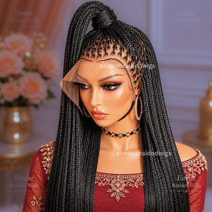 Braided Wigs for Black Women Knotless Box Braided Wig – Long Blonde Ombre Boho Goddess Locs – Full Lace – product image 5