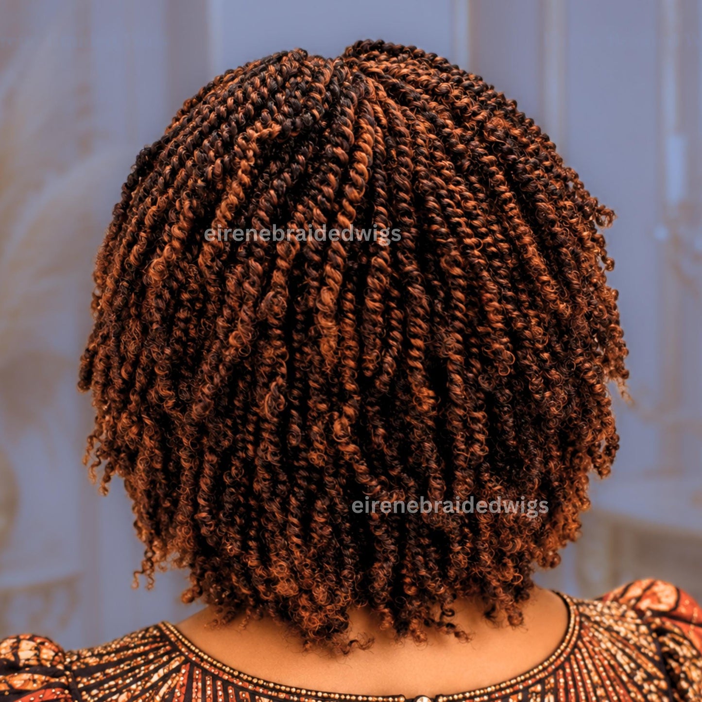 Ombre Spring Twist Braided Wigs for Black Women – Light-weight Lace Closure Bob Wig – product image 2