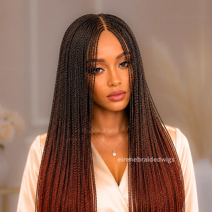 Braided Wigs for Black Women Micro Twist Braided Wig – Human Hair Lace Closure – 30 inch Lightweight Wig – product image 4