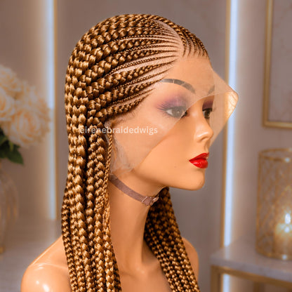 Braided Wigs for Black Women Full Lace Feed-in Cornrow Braided Wig – 30 inch African Tribal Braids – product image 2
