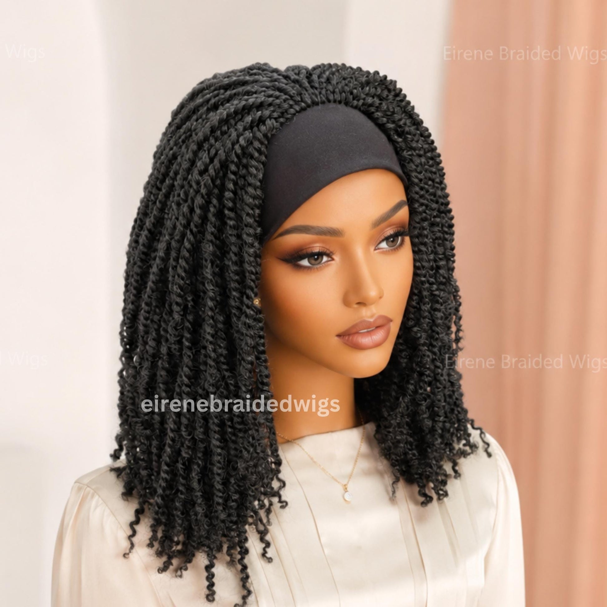 Braided Wigs for Black Women – Black Passion Sprint Twist Headband Wig – product image 2