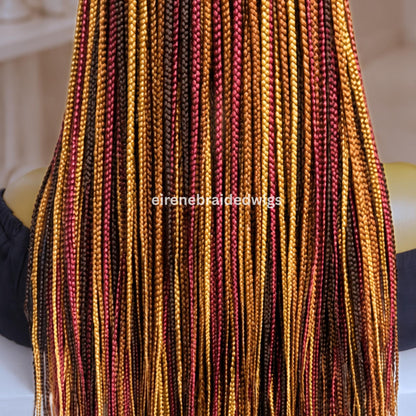 Braided Wigs for Black Women Cornrow Braided Wig – Glueless Lace Closure – Rainbow Tribal Braids – product image 5