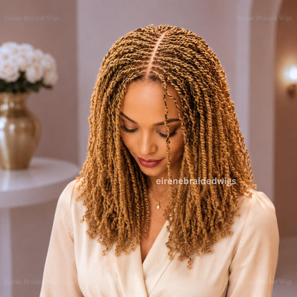 Spring Twist Braided Wigs for Black Women – Light-weight Lace Closure Bob Wig – product image 2