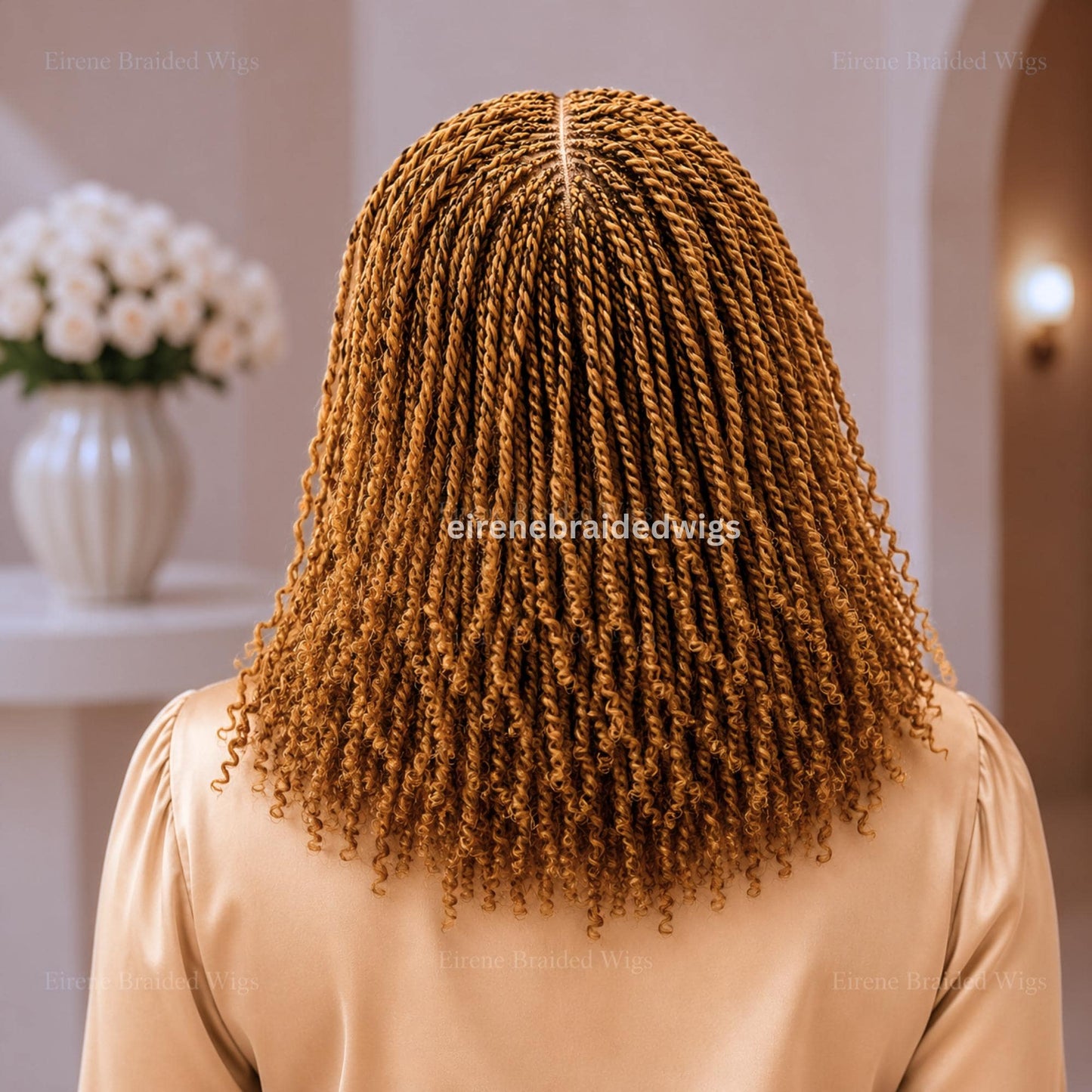 Spring Twist Braided Wigs for Black Women – Light-weight Lace Closure Bob Wig – product image 4