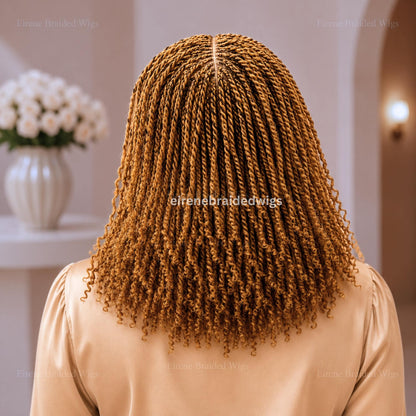 Spring Twist Braided Wigs for Black Women – Light-weight Lace Closure Bob Wig – product image 4