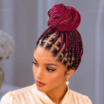 Braided Wigs for Black Women – Brown Blonde White Chunky Knotless Single Box Braids Wig – Full Lace Baby Hair 26in Jumbo Afro – product image 4