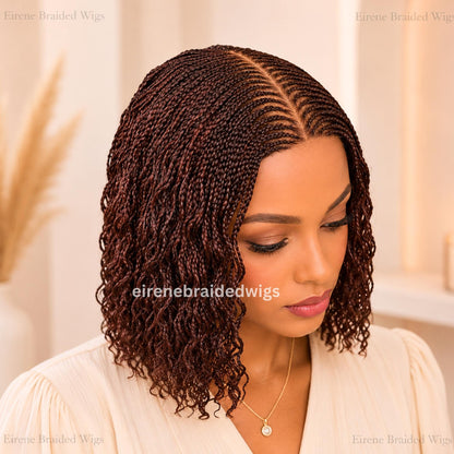 Braided Wigs for Black Women – Curly Short Bob Braid Cornrow Wig – product image 3