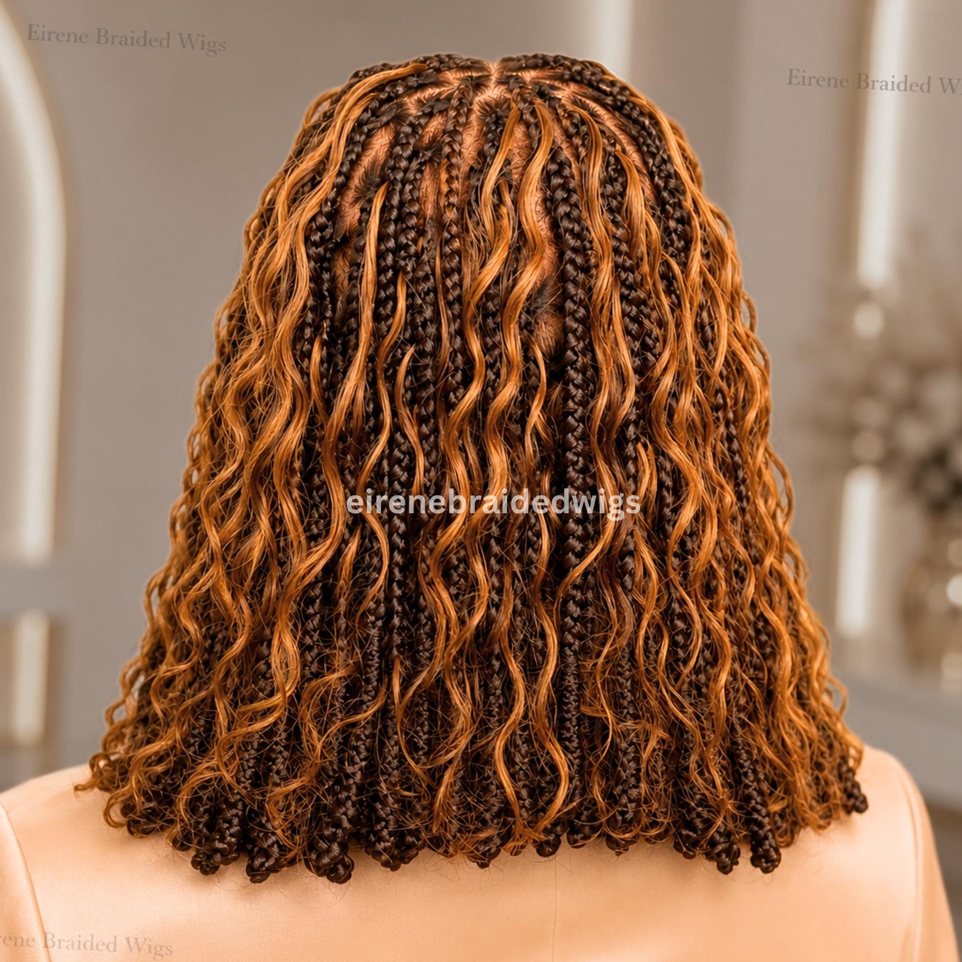 Braided Wigs for Black Women Knotless Bob Braid Wig – Boho Goddess Locs – Curly Human Hair Blend – product image 2