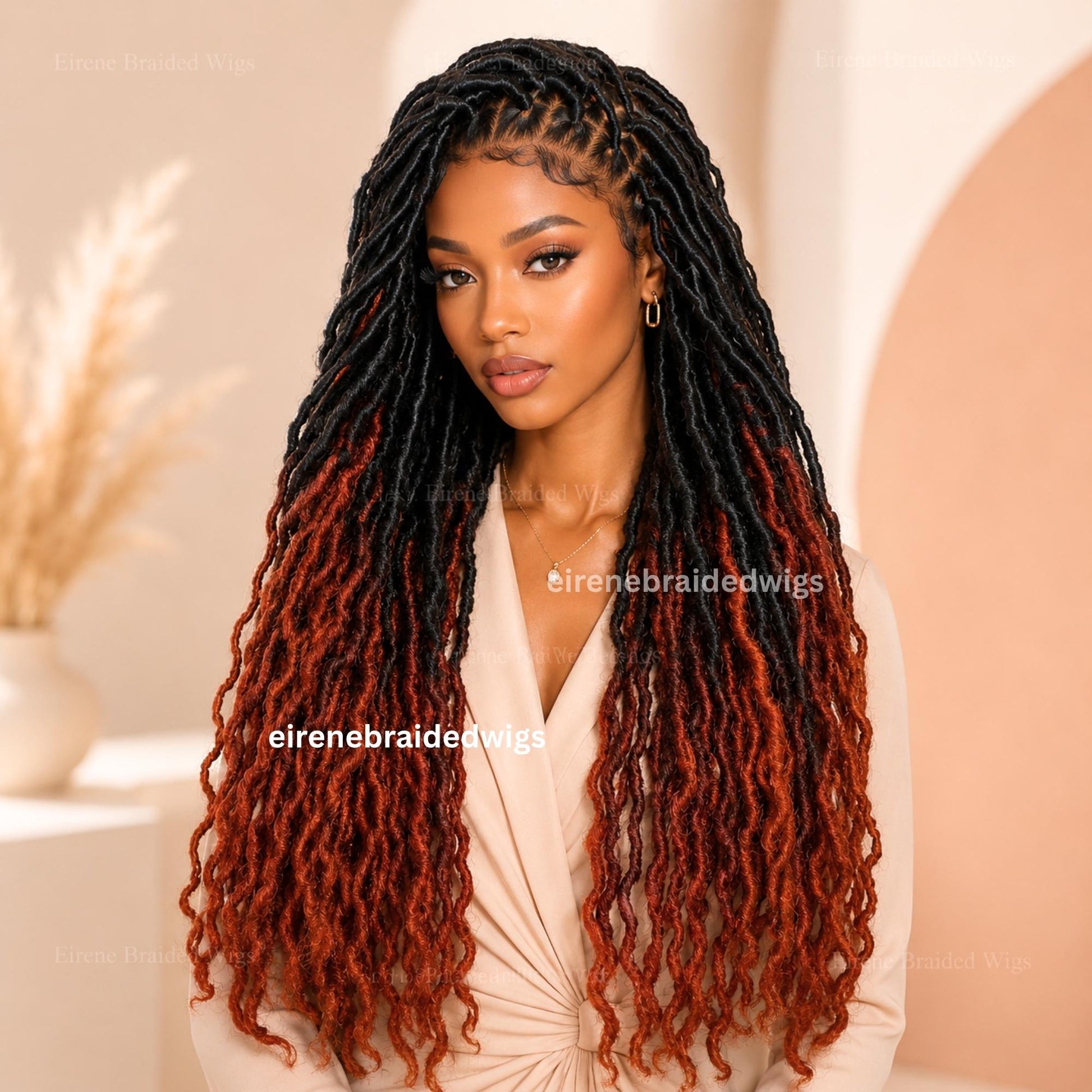 Braided Wigs for Black Women 30" Faux Locs Braid Wig – Full Lace – Boho Goddess Style – product image 2