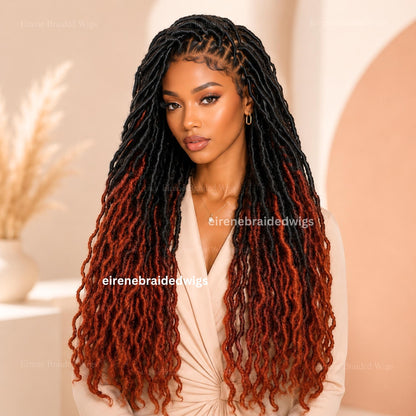 Braided Wigs for Black Women 30" Faux Locs Braid Wig – Full Lace – Boho Goddess Style – product image 2