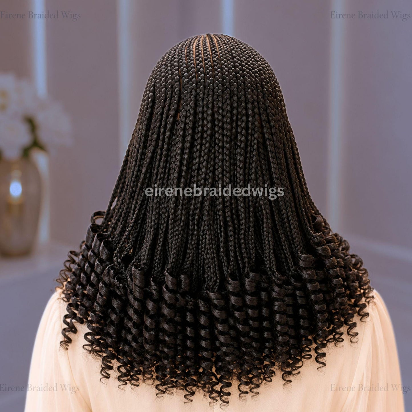 Curly Full Lace Braids Wig – Cornrow Wig – Baby Hair Lace Front Box Braided Wig – Human Hair Weave Wig – Passion Twist Micro Twist – product image 4