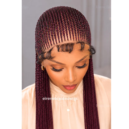 Salt and Pepper Braided Wigs for Black Women – 30" Cornrow Braid Wig – product image 3