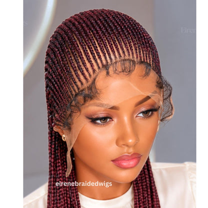 Salt and Pepper Braided Wigs for Black Women – 30" Cornrow Braid Wig – product image 5