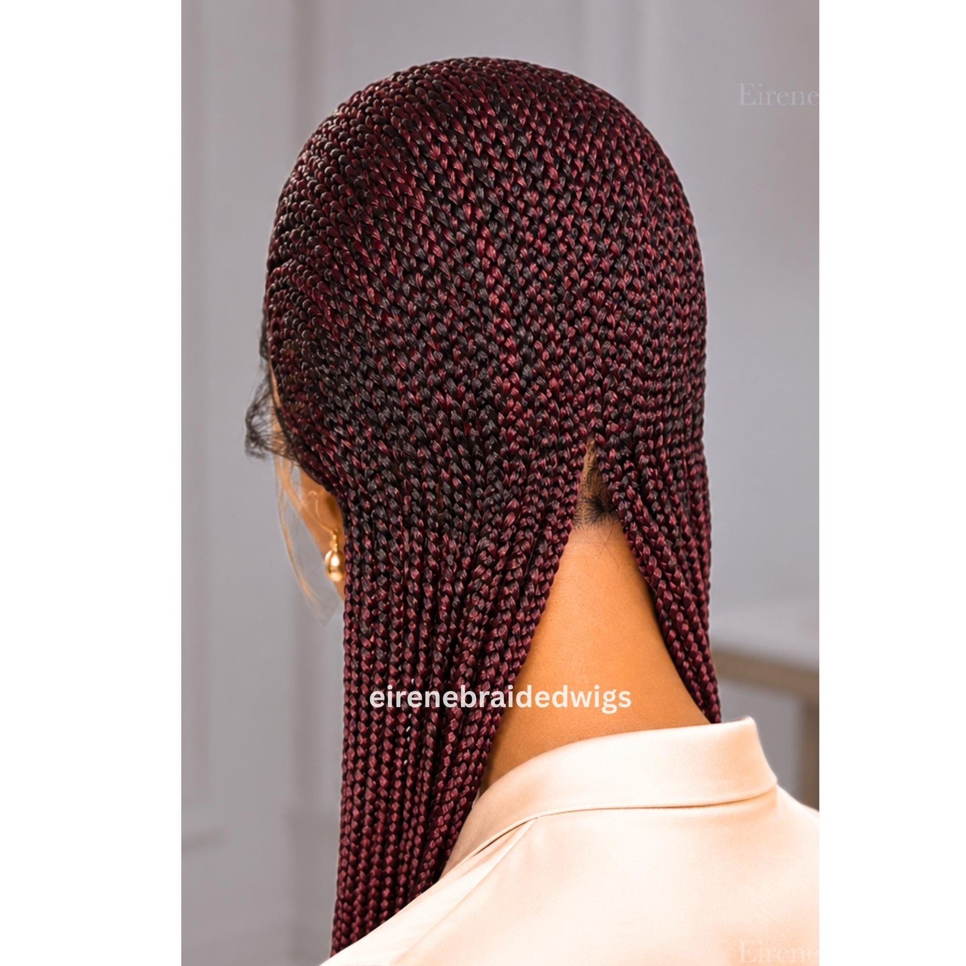 Salt and Pepper Braided Wigs for Black Women – 30" Cornrow Braid Wig – product image 2