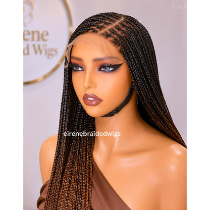 Braided Wigs for Black Women – Knotless C-curve Single Box Braids Wig with Baby Hair – Lace frontal – 30 inches – product image 2