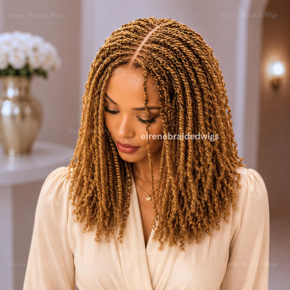 Spring Twist Braided Wigs for Black Women – Light-weight Lace Closure Bob Wig – product image 1