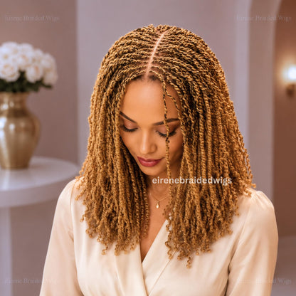 Spring Twist Braided Wigs for Black Women – Light-weight Lace Closure Bob Wig – product image 5