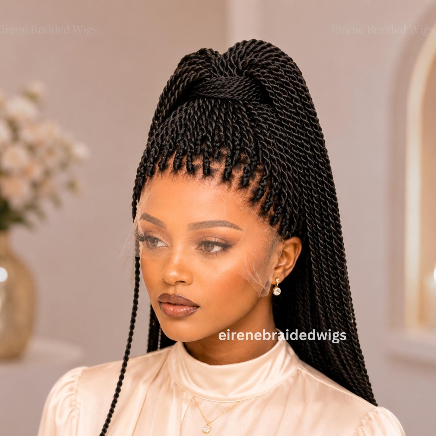 30inches Lace Frontal Brown Big Twist Box Braids – product image 1