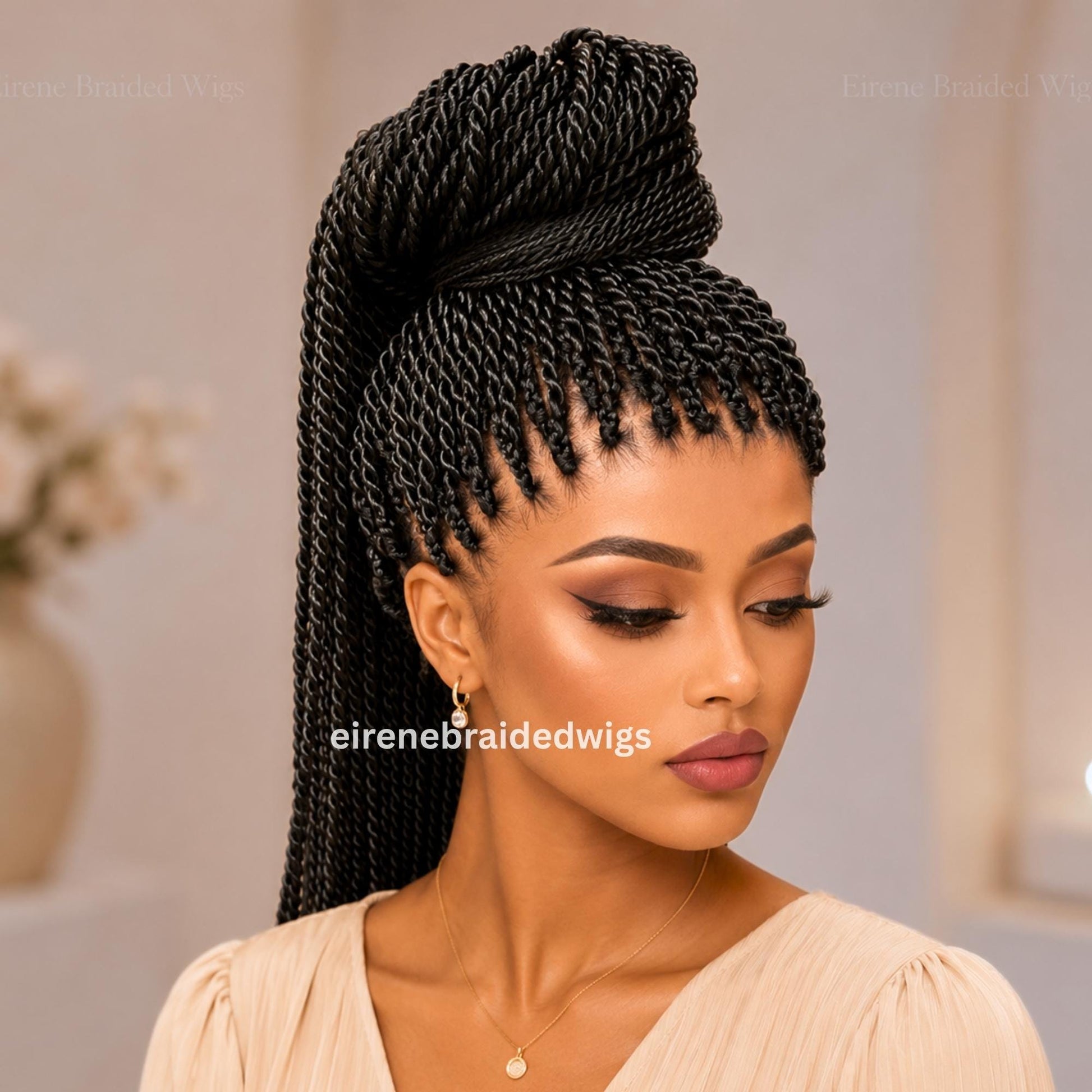 30inches Lace Frontal Brown Big Twist Box Braids – product image 4