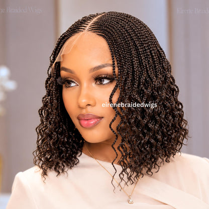 Braided Wigs for Black Women – Curly Short Bob Braid Cornrow Wig – product image 1