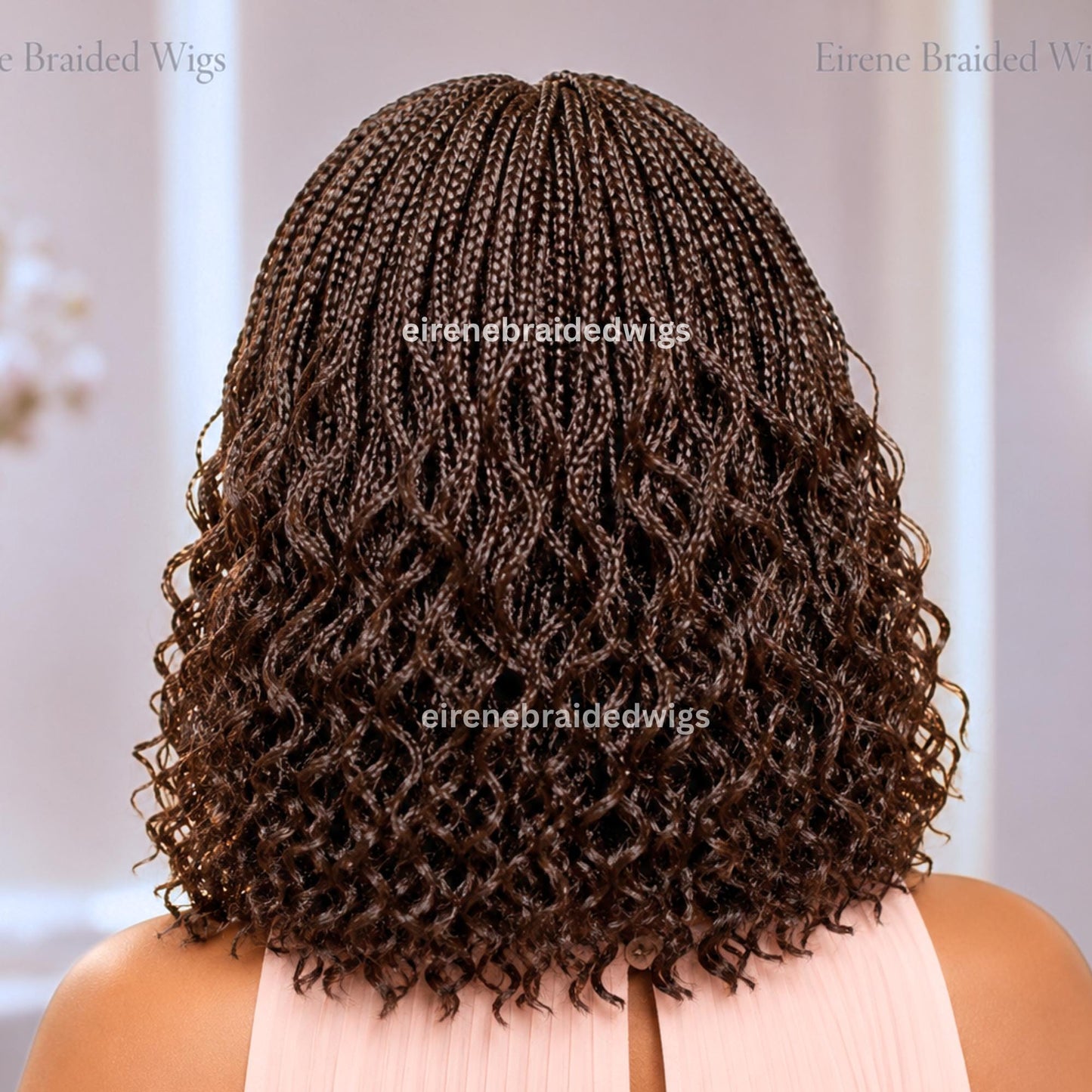 Braided Wigs for Black Women – Curly Short Bob Braid Cornrow Wig – product image 4