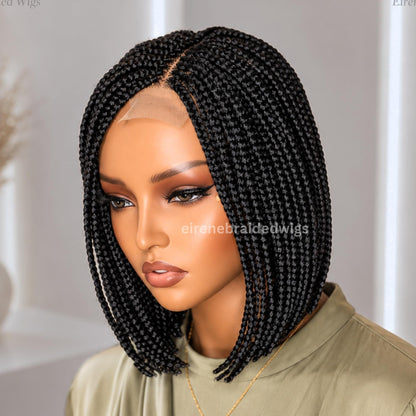 Braided Wigs for Black Women – Short Bob Single Box Braids Wig – Side Parting Light-weight Wig – product image 2