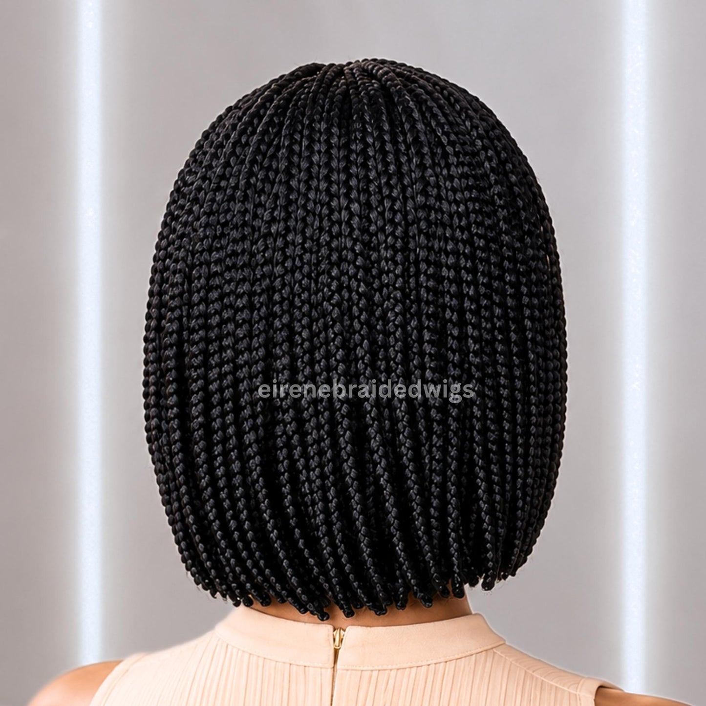 Braided Wigs for Black Women – Short Bob Single Box Braids Wig – Side Parting Light-weight Wig – product image 3