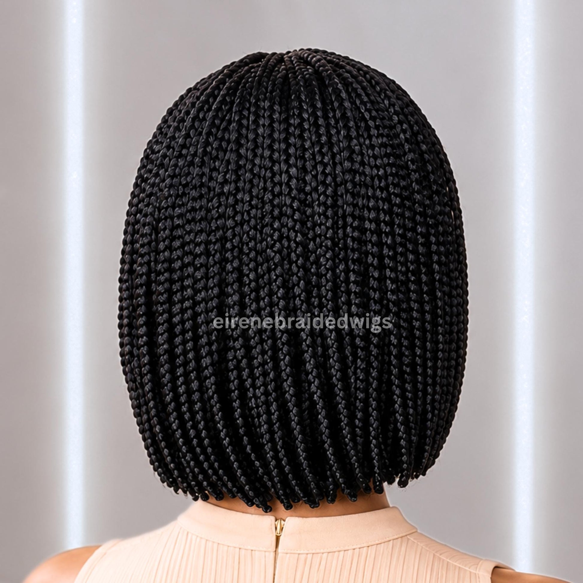 Braided Wigs for Black Women – Short Bob Single Box Braids Wig – Side Parting Light-weight Wig – product image 3