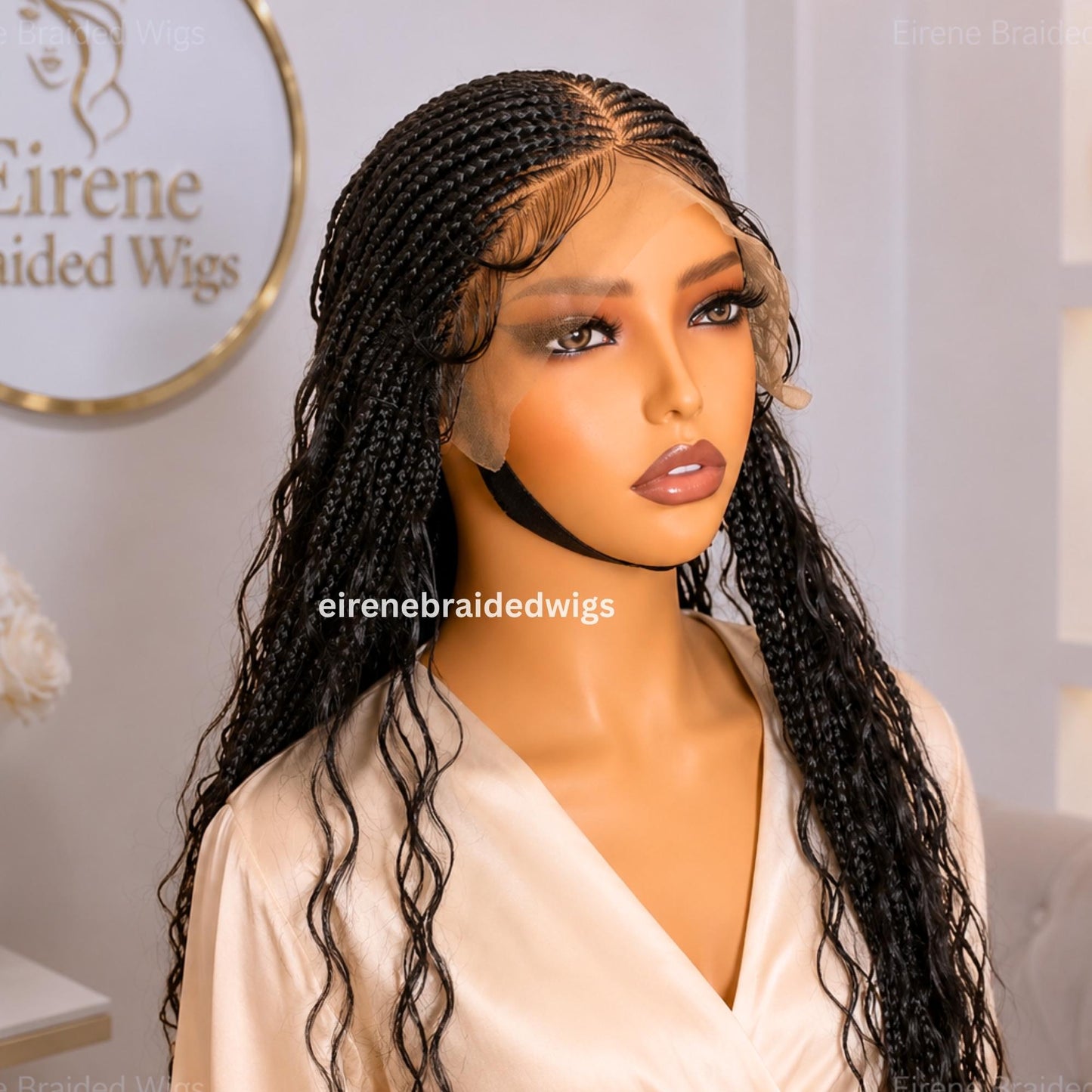 Curly Boho Braided Wigs for Black Women – 30-inch Full Lace Braids Wig – product image 2