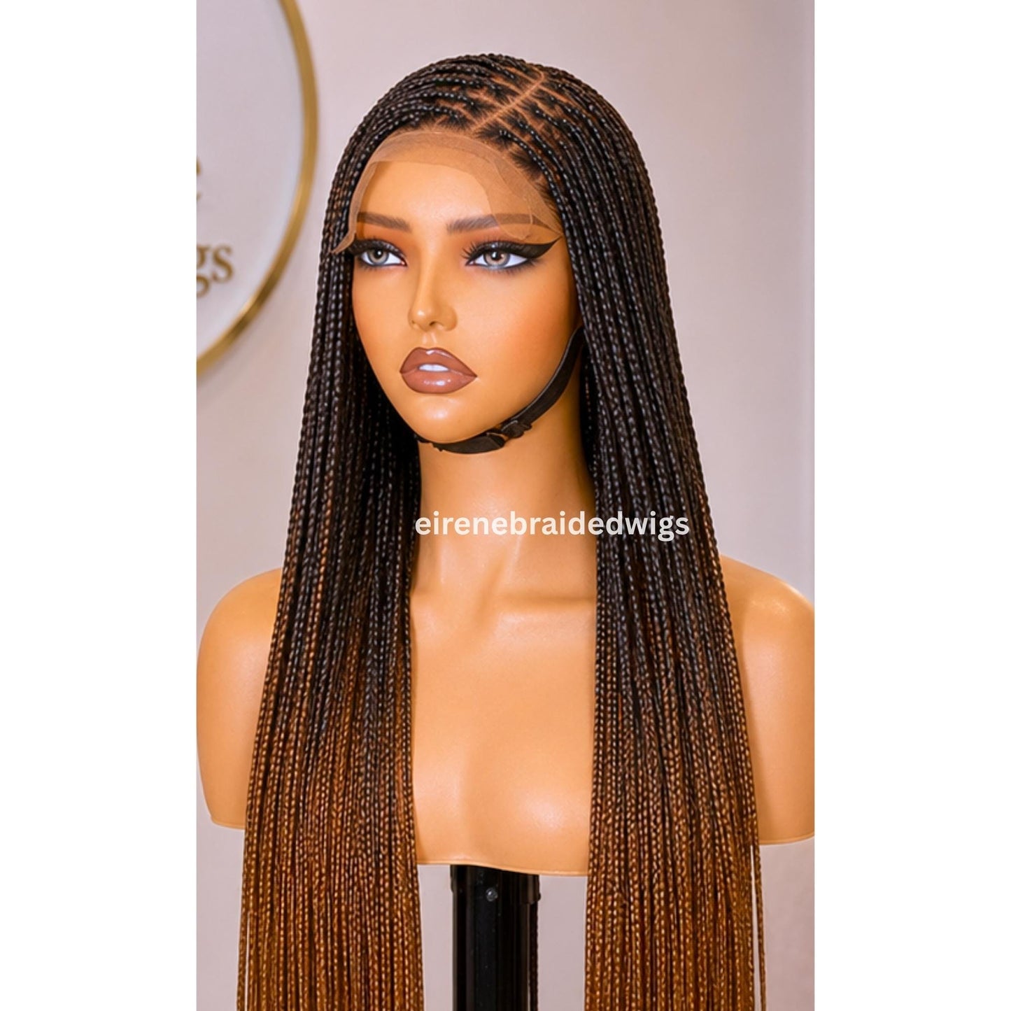 Braided Wigs for Black Women – Knotless C-curve Single Box Braids Wig with Baby Hair – Lace frontal – 30 inches – product image 3