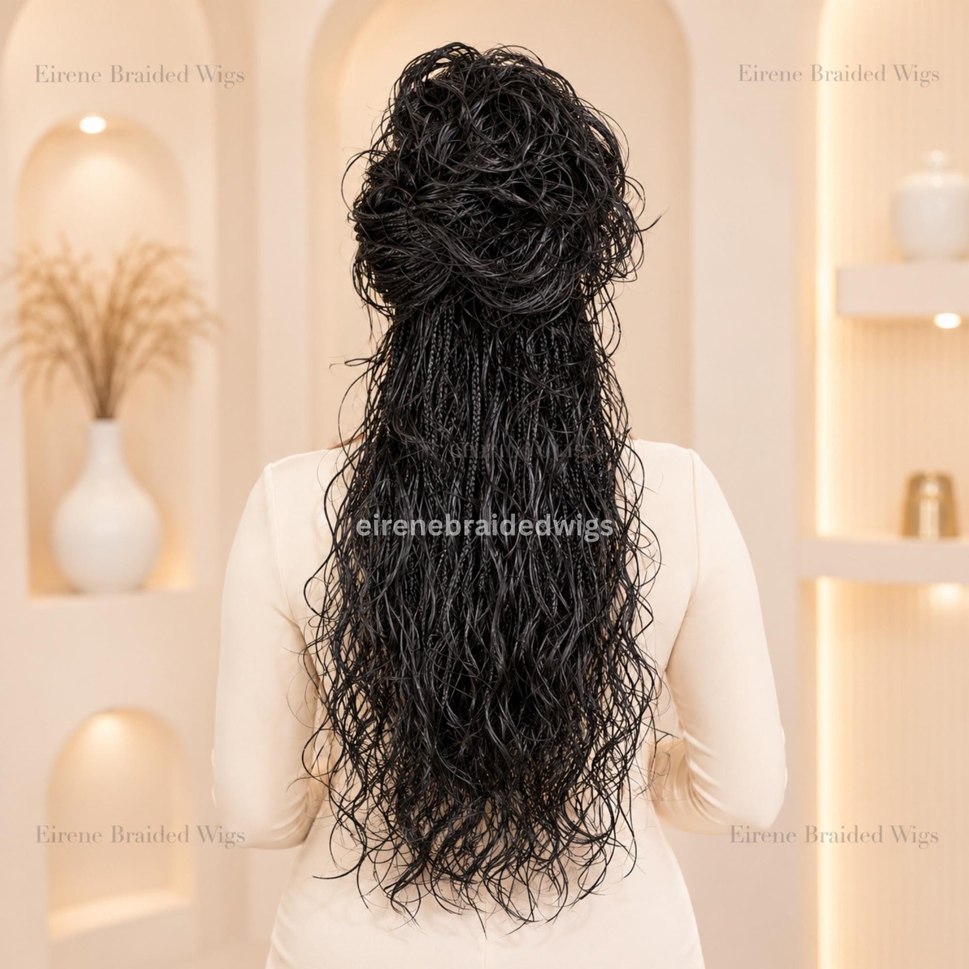 Curly Boho Braided Wigs for Black Women – 30-inch Full Lace Braids Wig – product image 2
