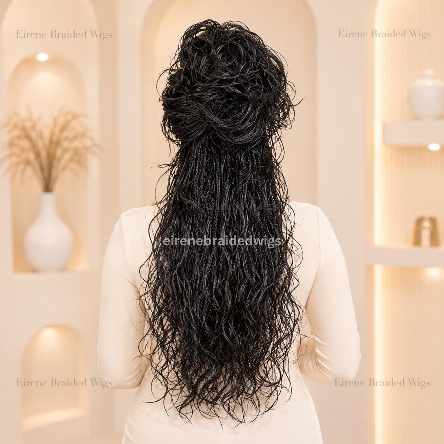 Curly Boho Braided Wigs for Black Women – 30-inch Full Lace Braids Wig – product image 4