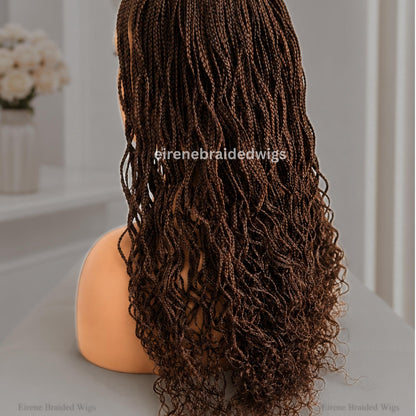 Braided Wigs for Black Women 18 Inch Curly Micro Twist Wig – Lightweight Braided Lace Closure – product image 3