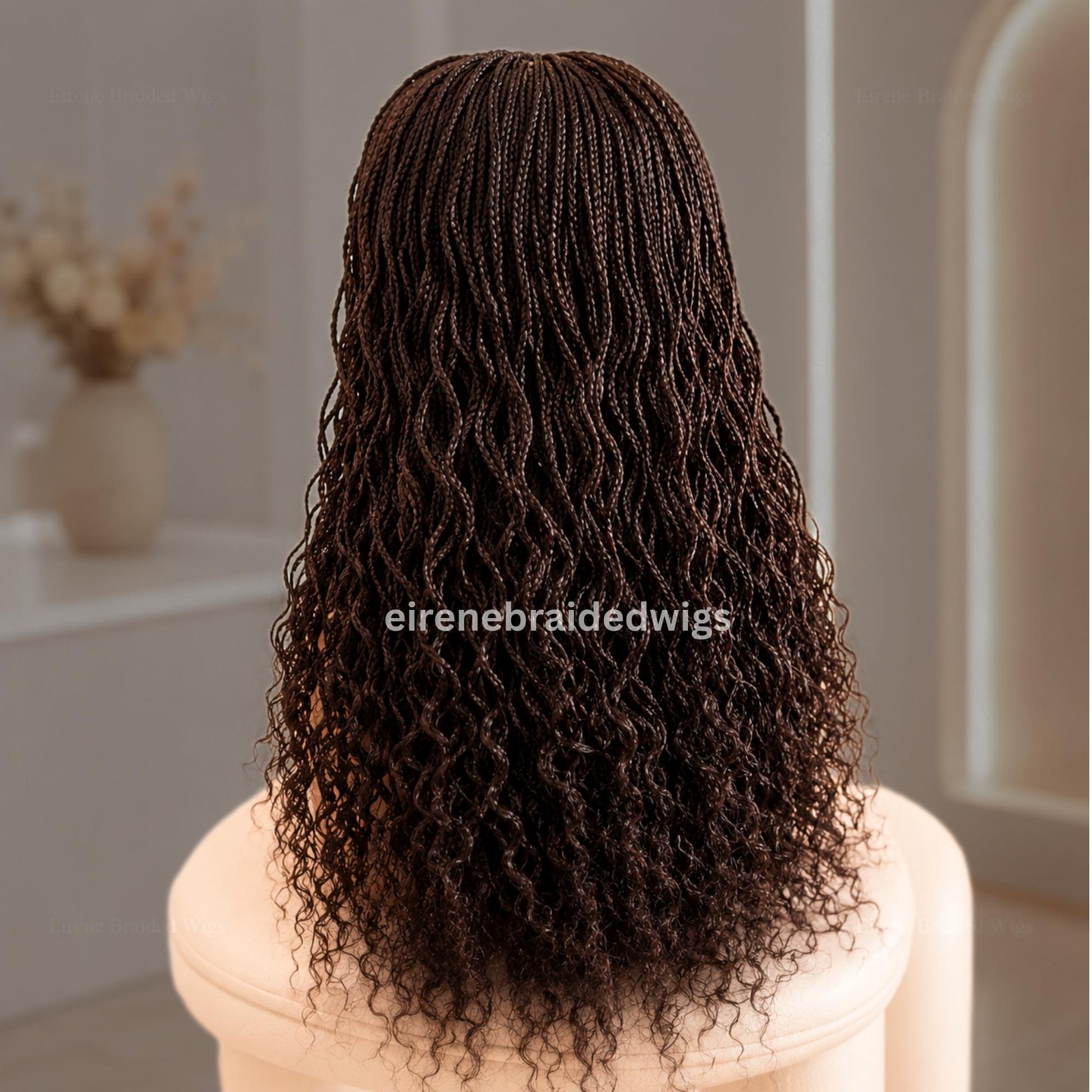 Braided Wigs for Black Women 18 Inch Curly Micro Twist Wig – Lightweight Braided Lace Closure – product image 6