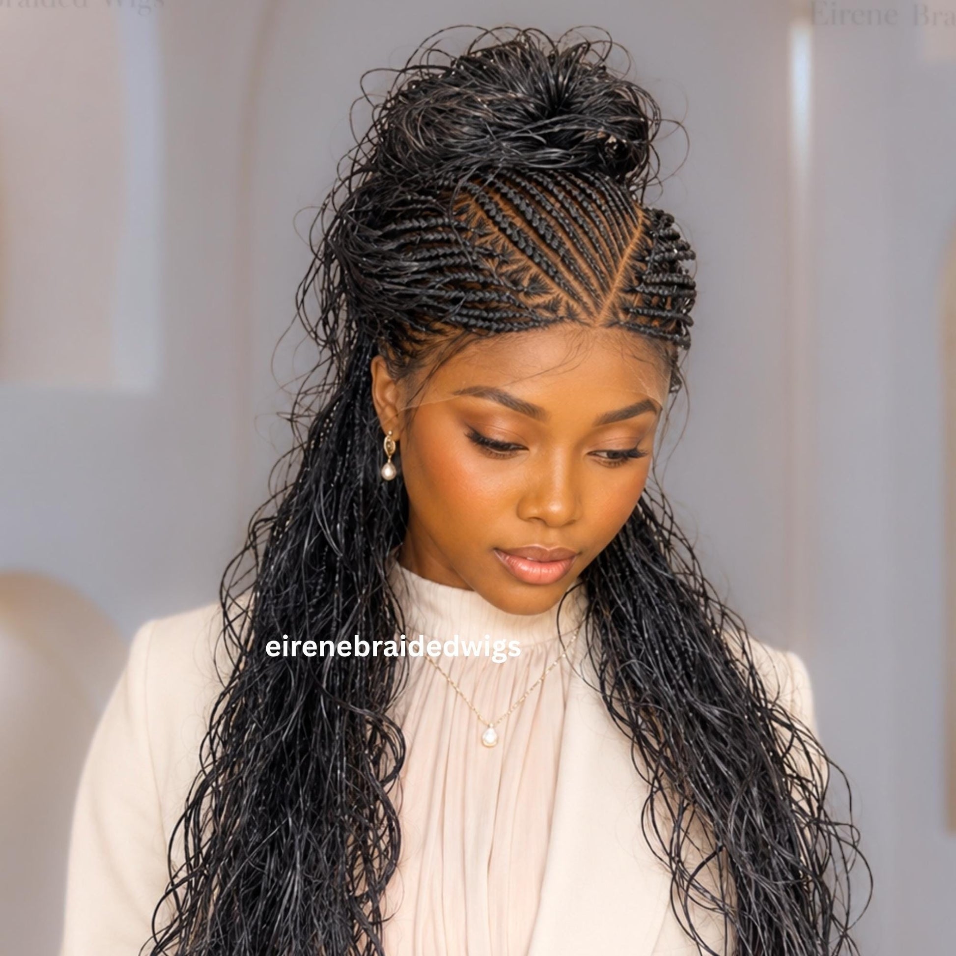 Curly Boho Braided Wigs for Black Women – 30-inch Full Lace Braids Wig – product image 1