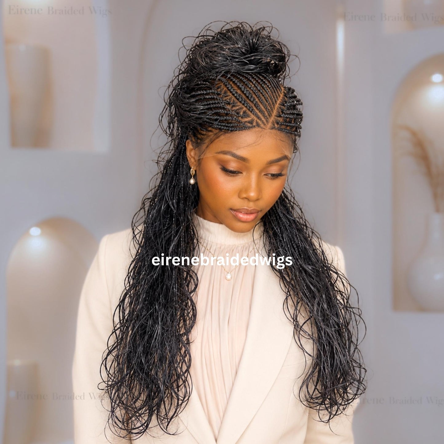 Curly Boho Braided Wigs for Black Women – 30-inch Full Lace Braids Wig – product image 5