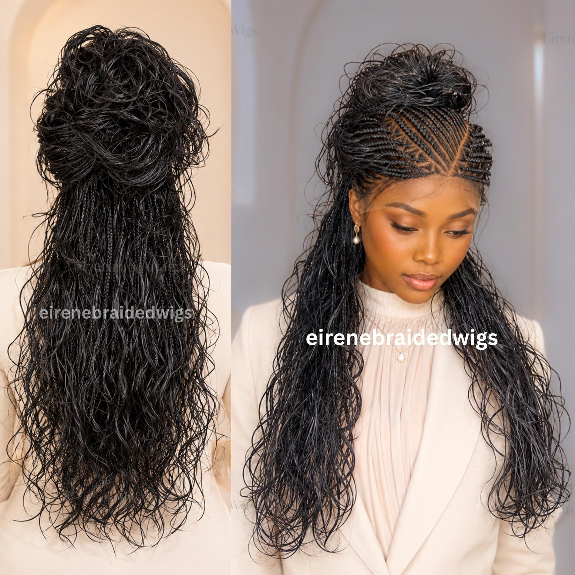 Curly Boho Braided Wigs for Black Women – 30-inch Full Lace Braids Wig – product image 4