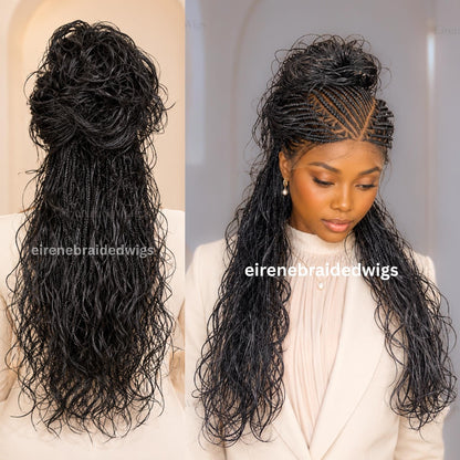Curly Boho Braided Wigs for Black Women – 30-inch Full Lace Braids Wig – product image 4