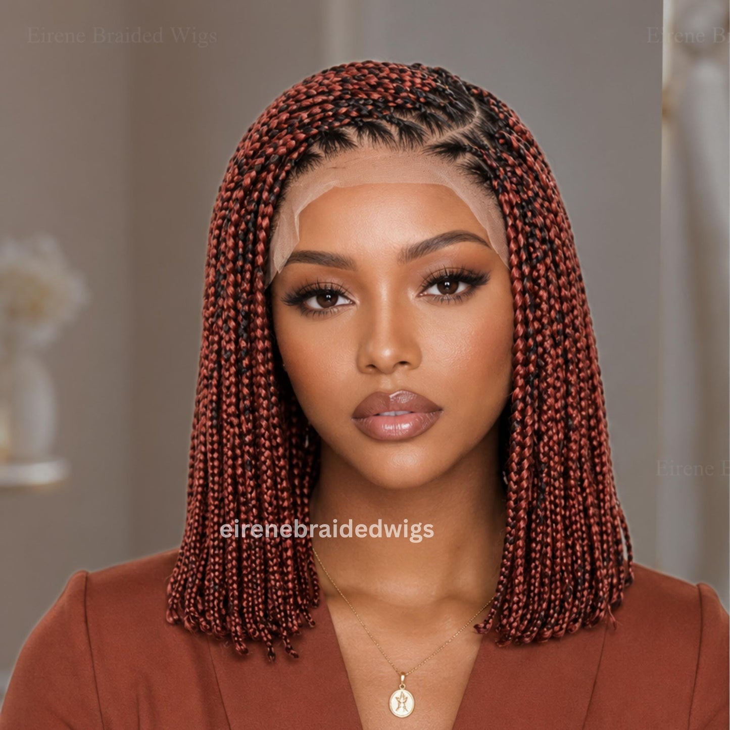 Braided Wigs for Black Women Box Braids Bob Wig – 10 Inch Lace Frontal Wig – product image 3