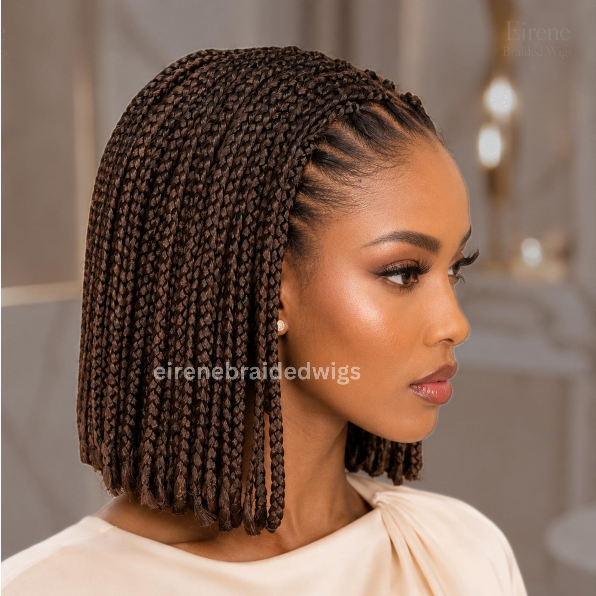 Braided Wigs for Black Women Box Braids Bob Wig – 10 Inch Lace Frontal Wig – product image 5
