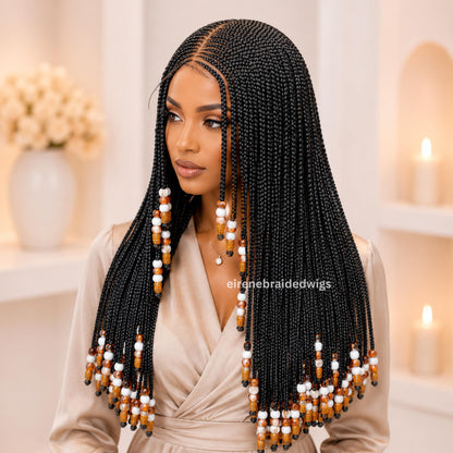 Fulani Cornrow Braids Wig with Beads for Black Women – product image 4