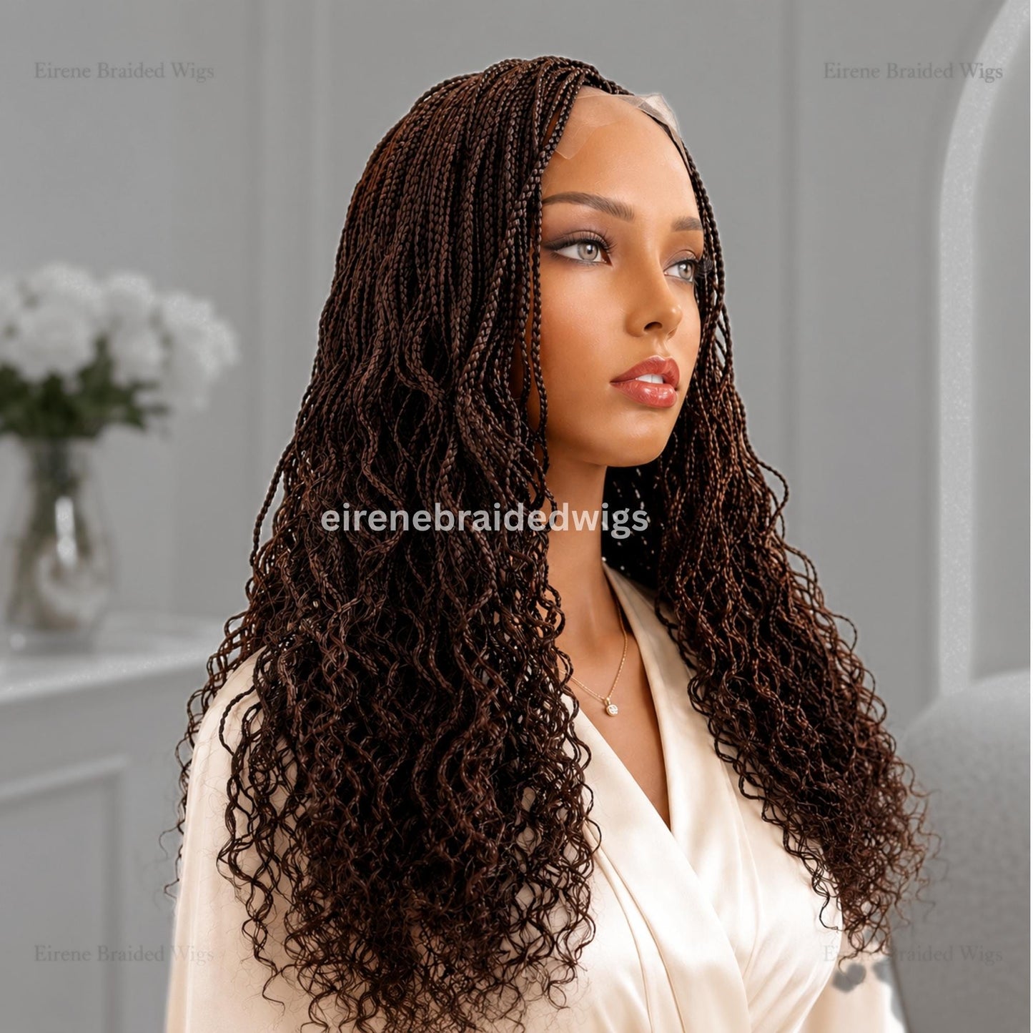 Braided Wigs for Black Women 18 Inch Curly Micro Twist Wig – Lightweight Braided Lace Closure – product image 7