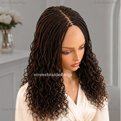 Braided Wigs for Black Women 18 Inch Curly Micro Twist Wig – Lightweight Braided Lace Closure – product image 4