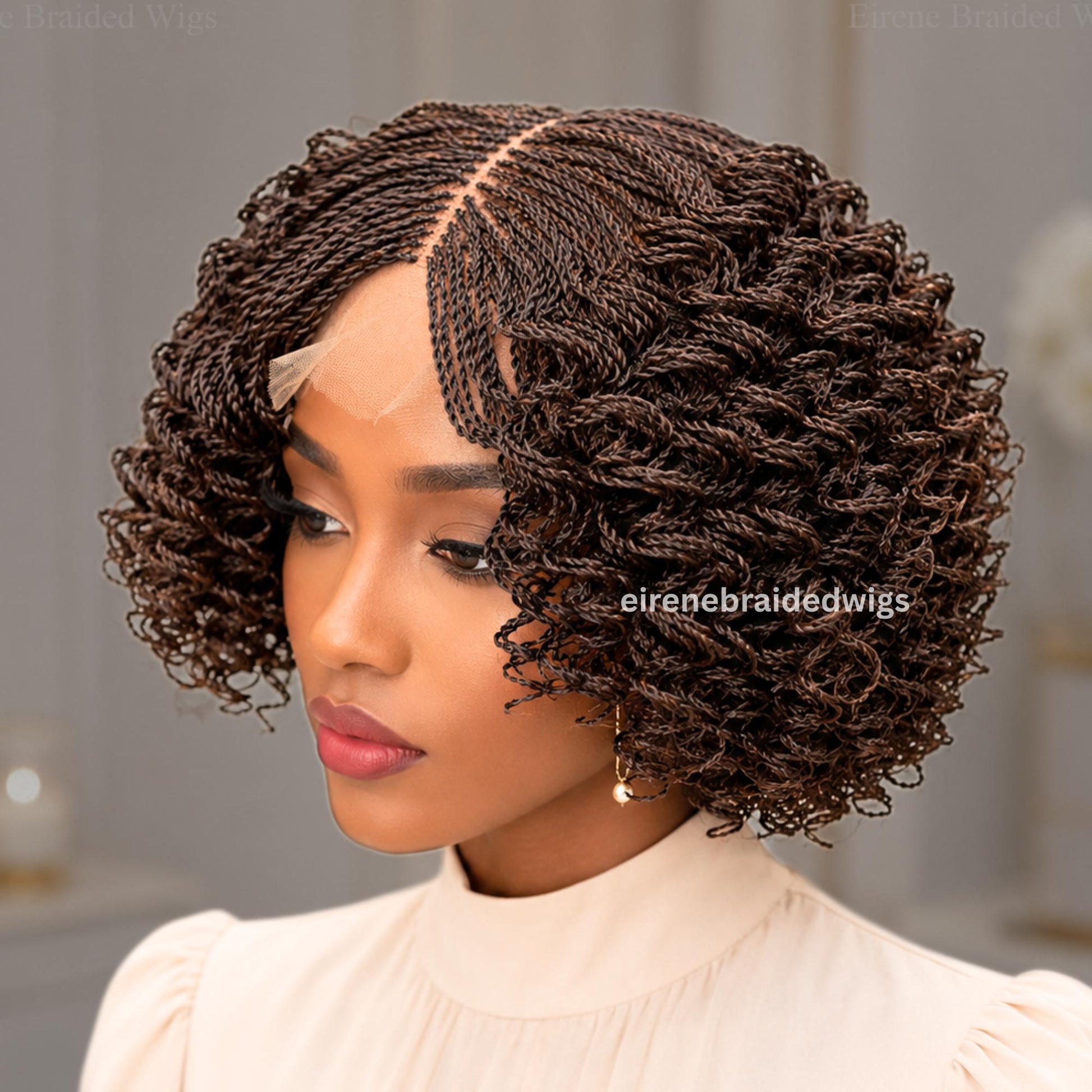 Curly Micro Twist Braided Bob Wig – product image 3