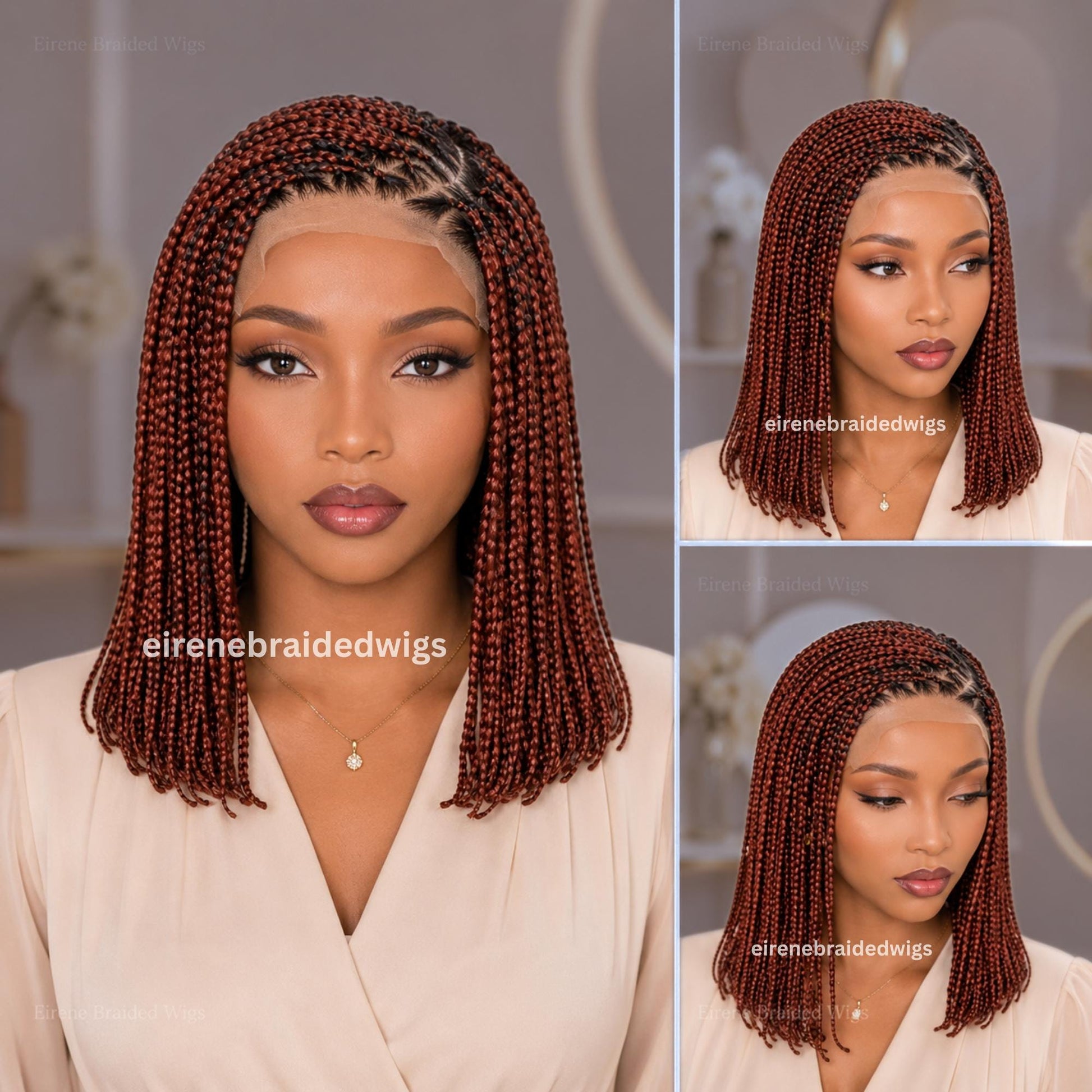 Braided Wigs for Black Women Box Braids Bob Wig – 10 Inch Lace Frontal Wig – product image 2