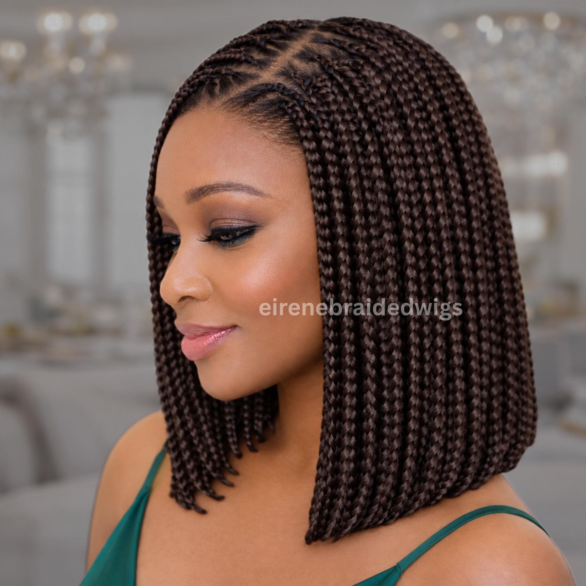 Braided Wigs for Black Women Box Braids Bob Wig – 10 Inch Lace Frontal Wig – product image 4