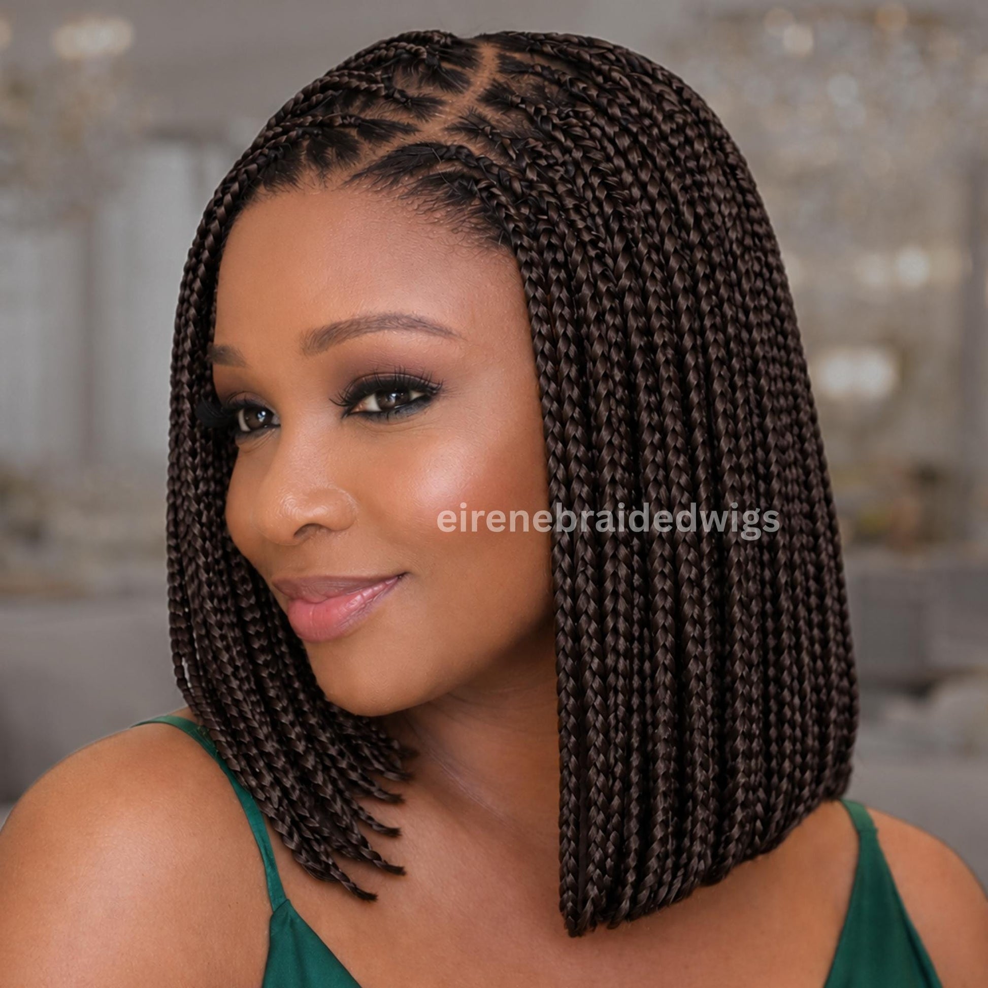 Braided Wigs for Black Women Box Braids Bob Wig – 10 Inch Lace Frontal Wig – product image 3