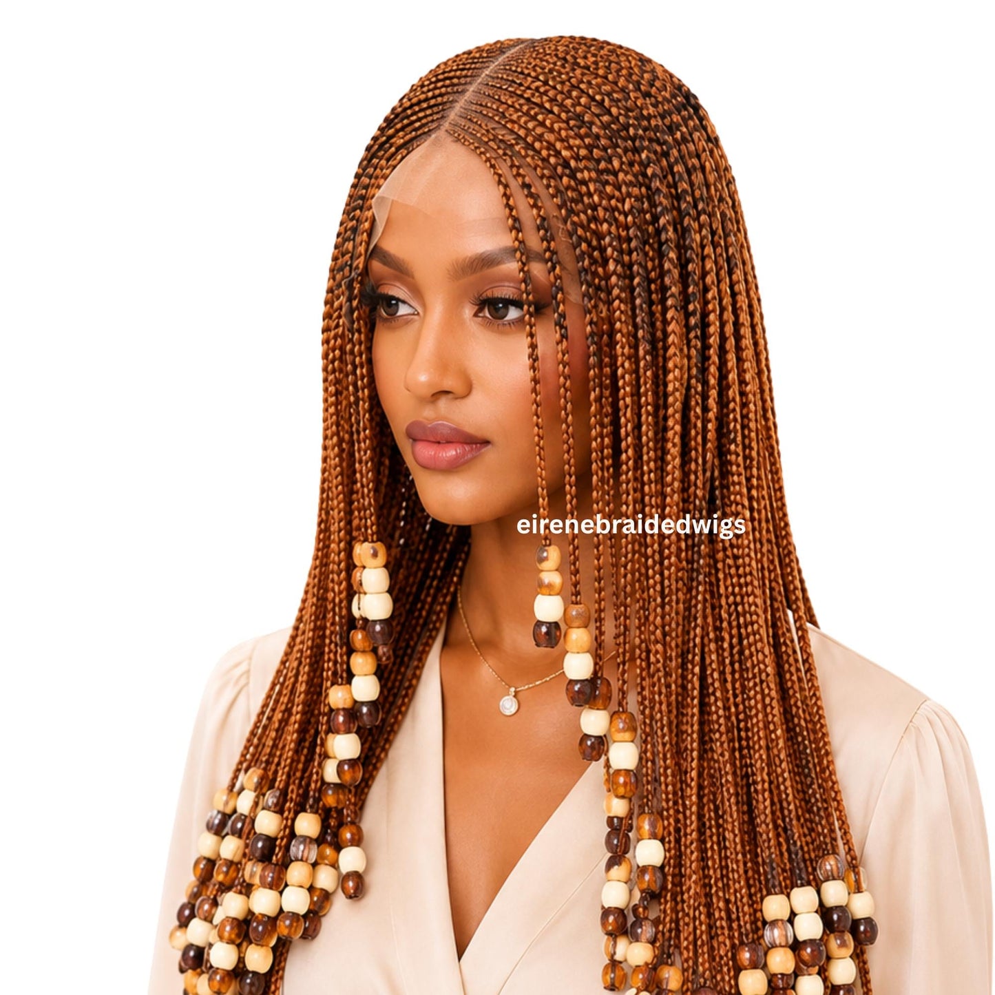 Fulani Cornrow Braids Wig with Beads for Black Women – product image 4
